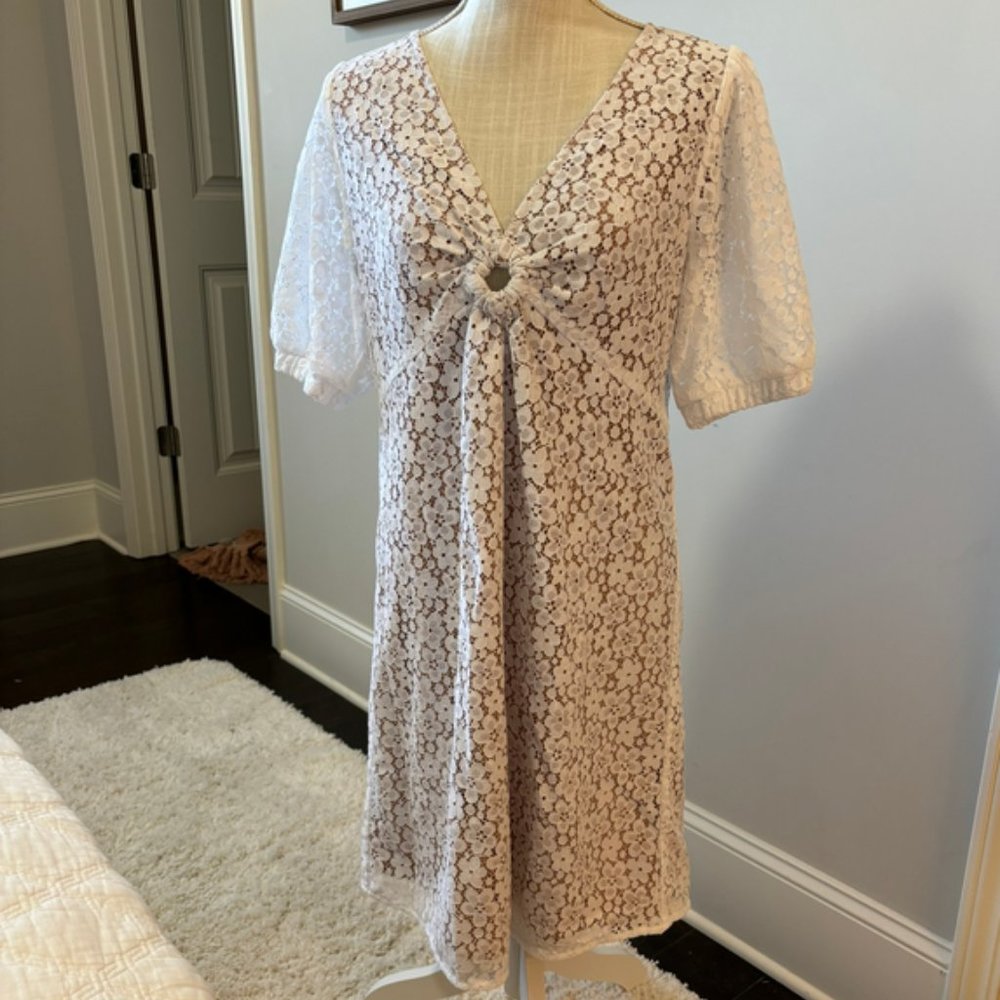 NWT Michael Kors White Floral Lace Dress